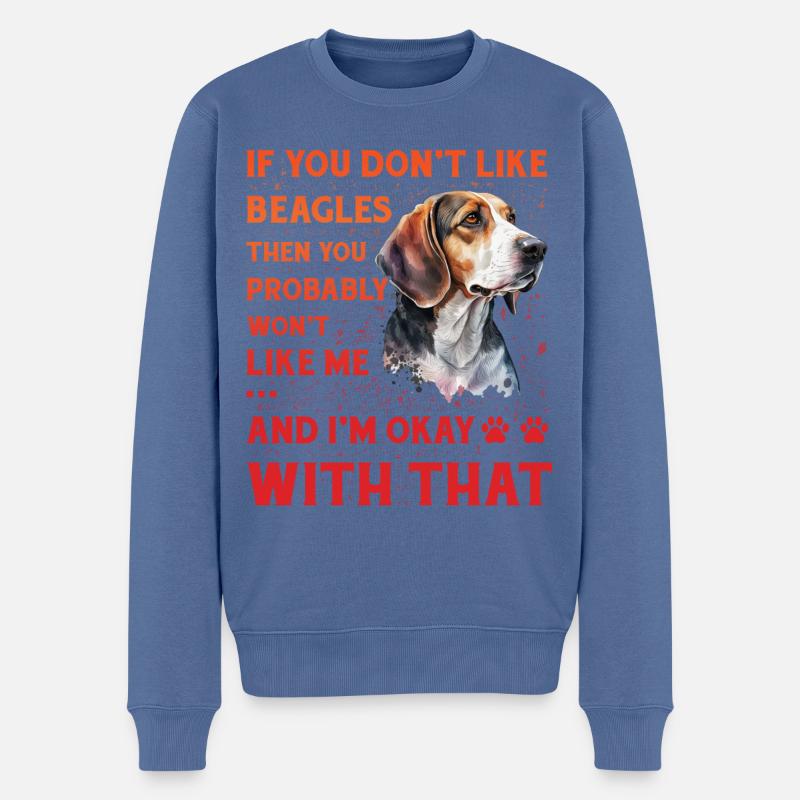 Beagle lustiger Spruch Hund - Männer Premium Bio Pullover - Taubenblau