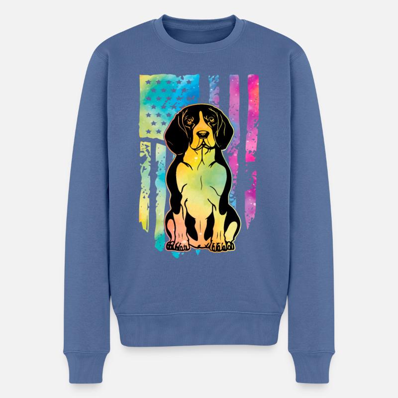 Beagle USA - Männer Premium Bio Pullover - Taubenblau