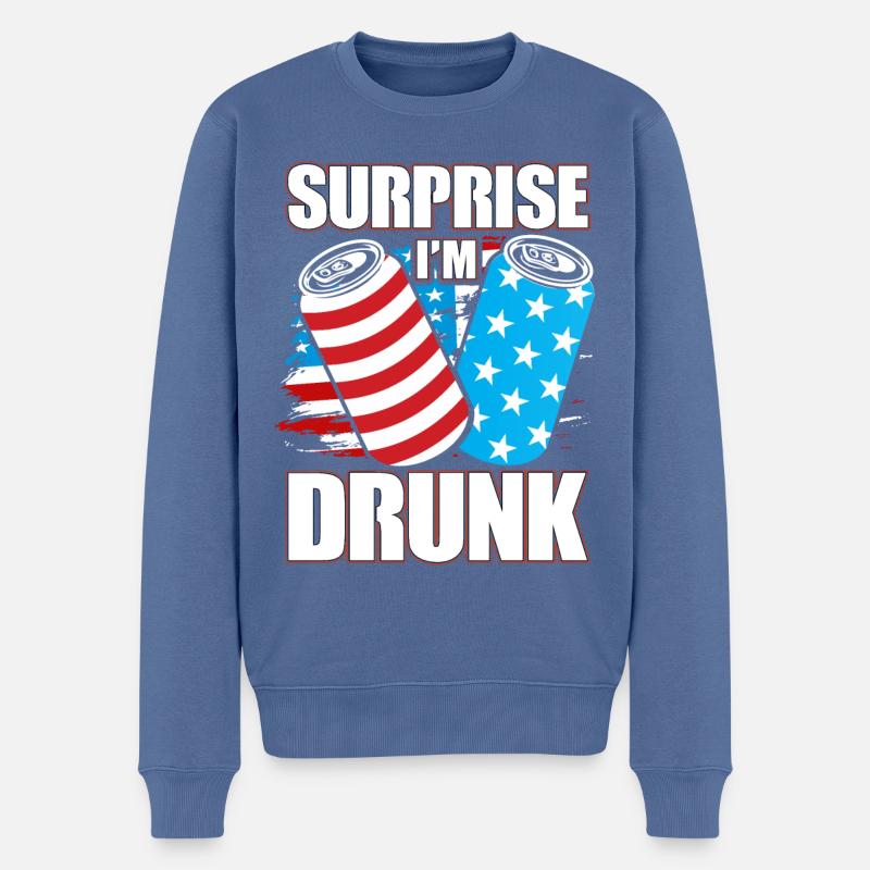 Surprise I'm drunk - Männer Premium Bio Pullover - Taubenblau