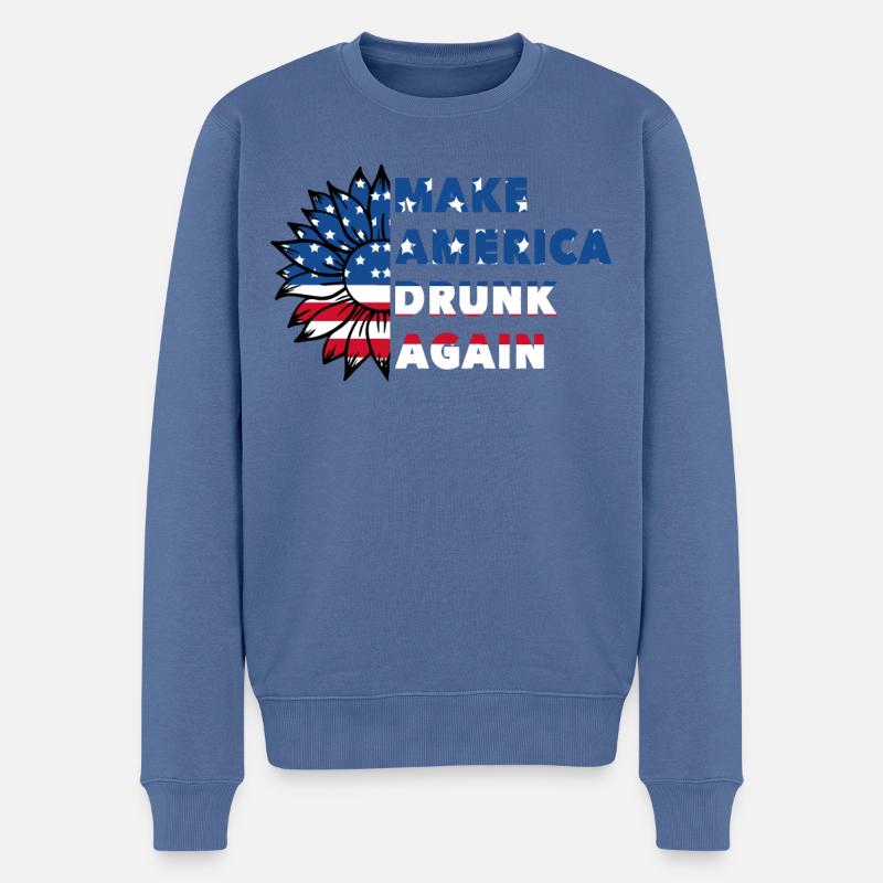 Make America Drunk again - Männer Premium Bio Pullover - Taubenblau