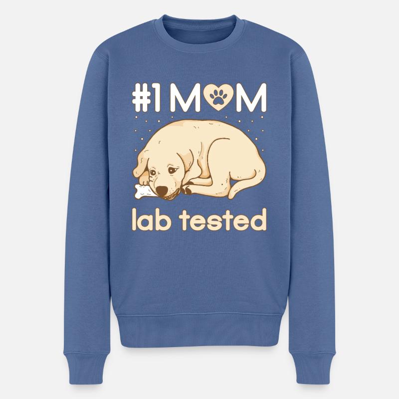mom lab tested - Männer Premium Bio Pullover - Taubenblau