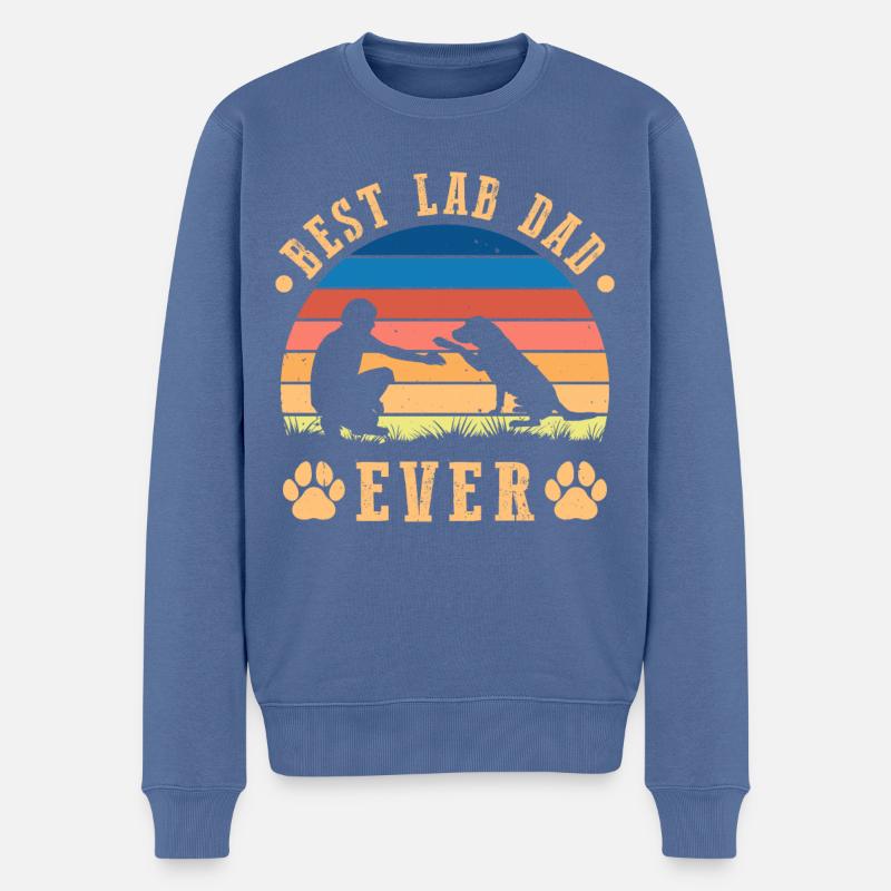 Best lab dad ever - Männer Premium Bio Pullover - Taubenblau