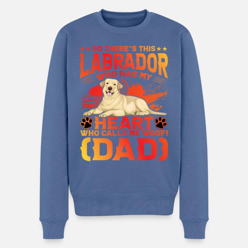 Labrador Dad - Männer Premium Bio Pullover - Taubenblau