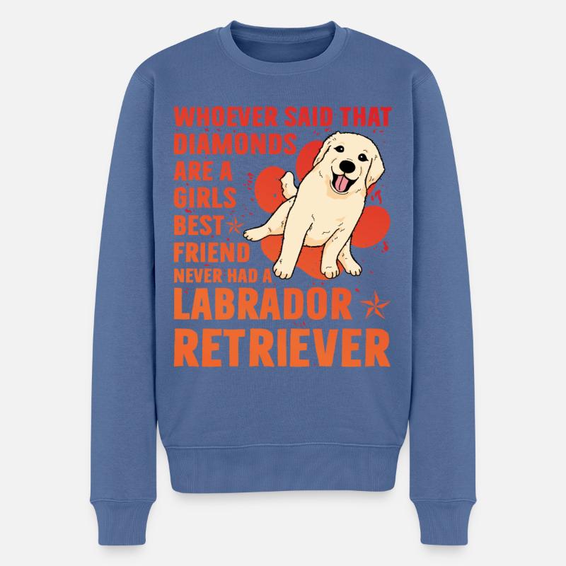 Labrador - Männer Premium Bio Pullover - Taubenblau