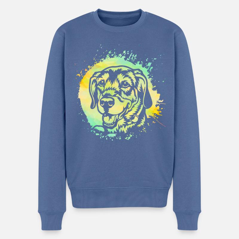 Labrador - Männer Premium Bio Pullover - Taubenblau