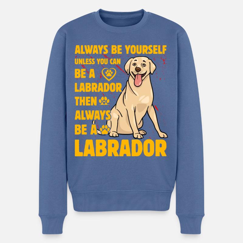 Labrador - Männer Premium Bio Pullover - Taubenblau