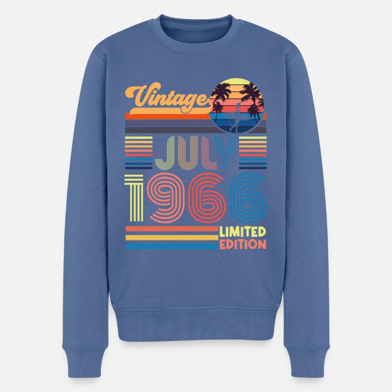 Geburtstag Juli 1966. Geschenk Juli 1966. - Männer Premium Bio Pullover - Taubenblau