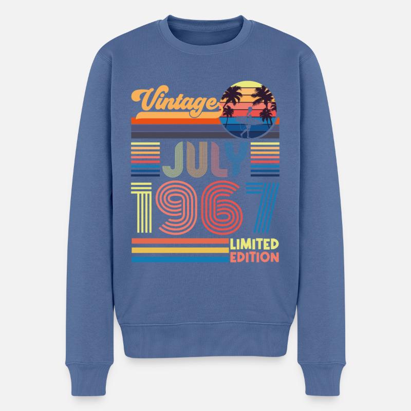 Geburtstag Juli 1967. Geschenk Juli 1967. - Männer Premium Bio Pullover - Taubenblau