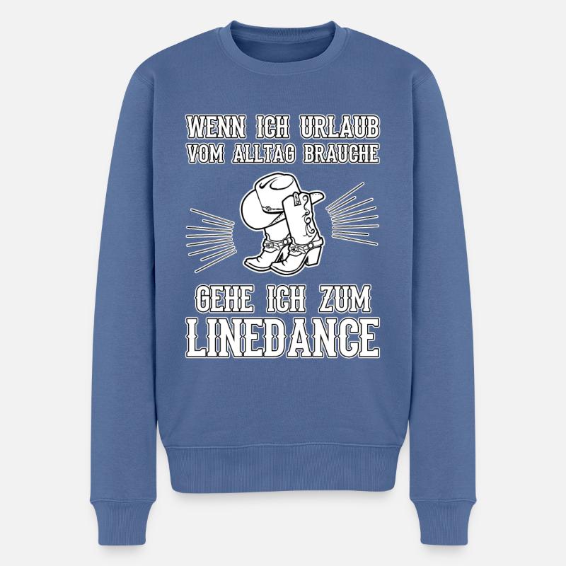 Line Dance Linedance Country Tänzer Geschenk - Männer Premium Bio Pullover - Taubenblau