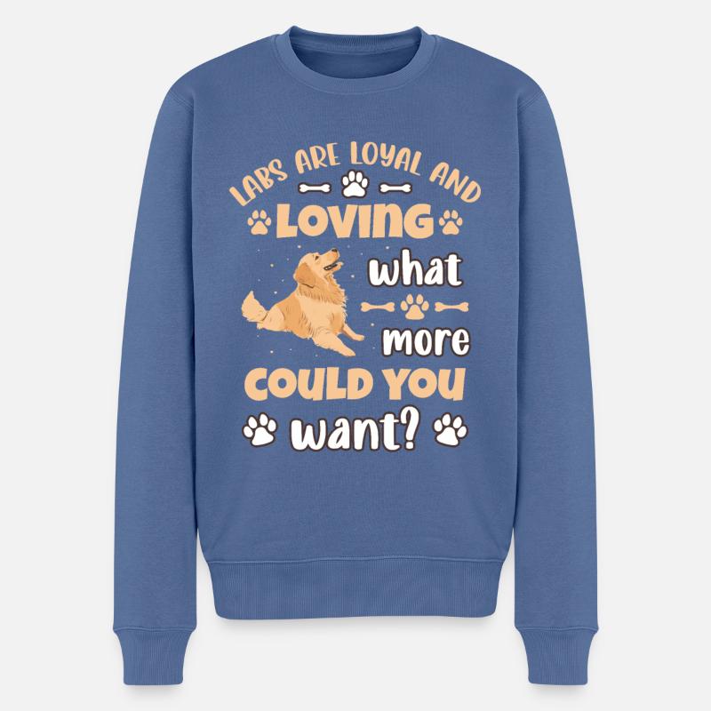 Labrador - Männer Premium Bio Pullover - Taubenblau