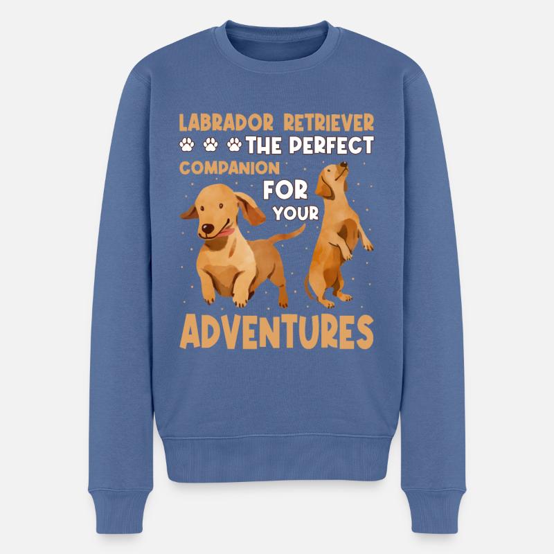 Labrador - Pull Premium bio Homme - bleu pigeon