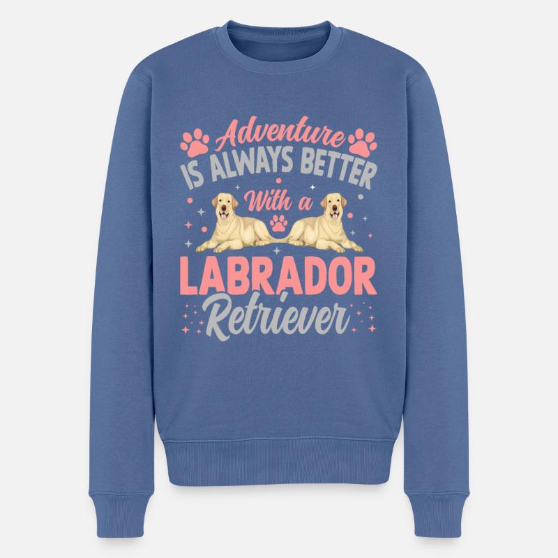 LABRADOR RETRIEVER - Männer Premium Bio Pullover - Taubenblau