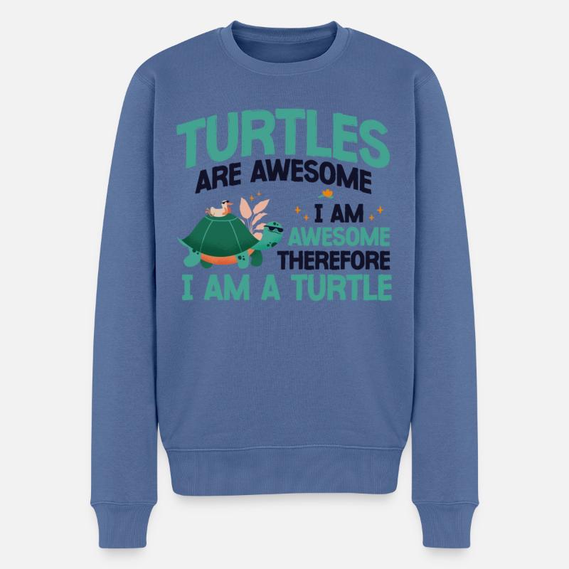 Sea Turtle Tortoise Turtles Are - Männer Premium Bio Pullover - Taubenblau