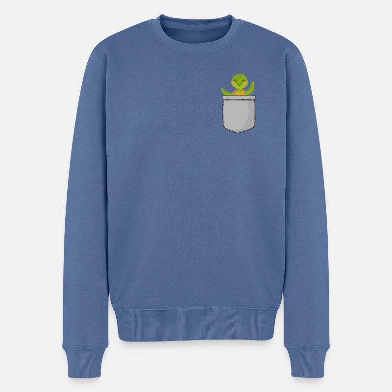 Sea Turtle Tortoise Pocket - Männer Premium Bio Pullover - Taubenblau