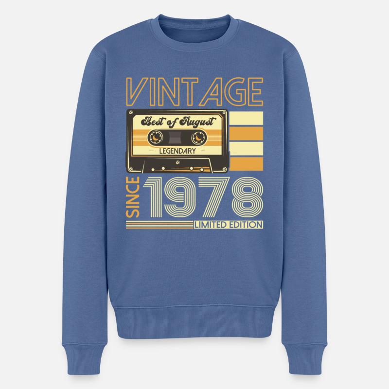 45. Geburtstag Mann August Jahrgang 1978 Kassette - Männer Premium Bio Pullover - Taubenblau