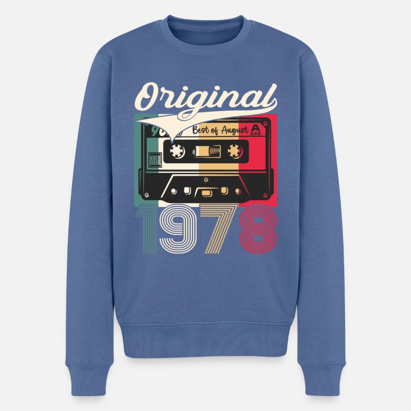 45. Geburtstag Mann August Jahrgang 1978 Kassette - Männer Premium Bio Pullover - Taubenblau