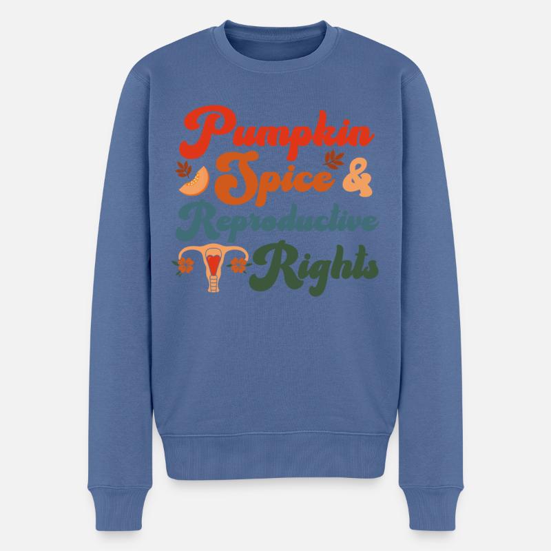 Feminist Fall Autumn Pumpkin Spice - Männer Premium Bio Pullover - Taubenblau