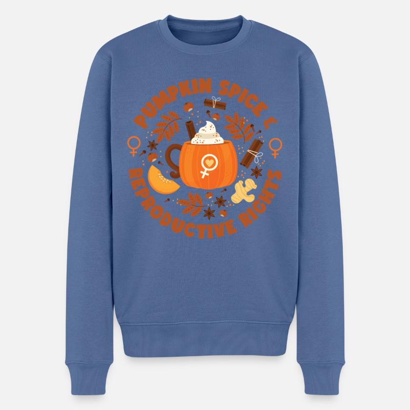 Feminist Fall Autumn Pumpkin Spice - Männer Premium Bio Pullover - Taubenblau