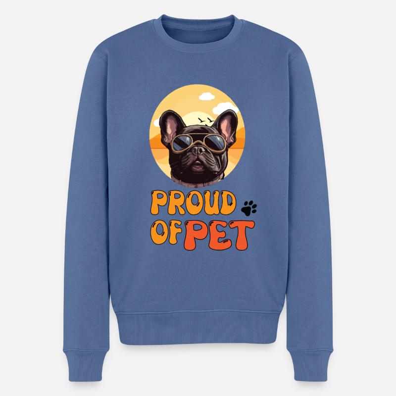 STOLZ AUF PET - Männer Premium Bio Pullover - Taubenblau