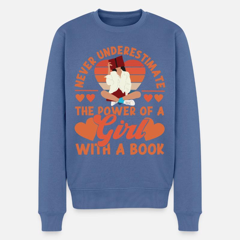 Feminist Retro Never Underestimate - Männer Premium Bio Pullover - Taubenblau
