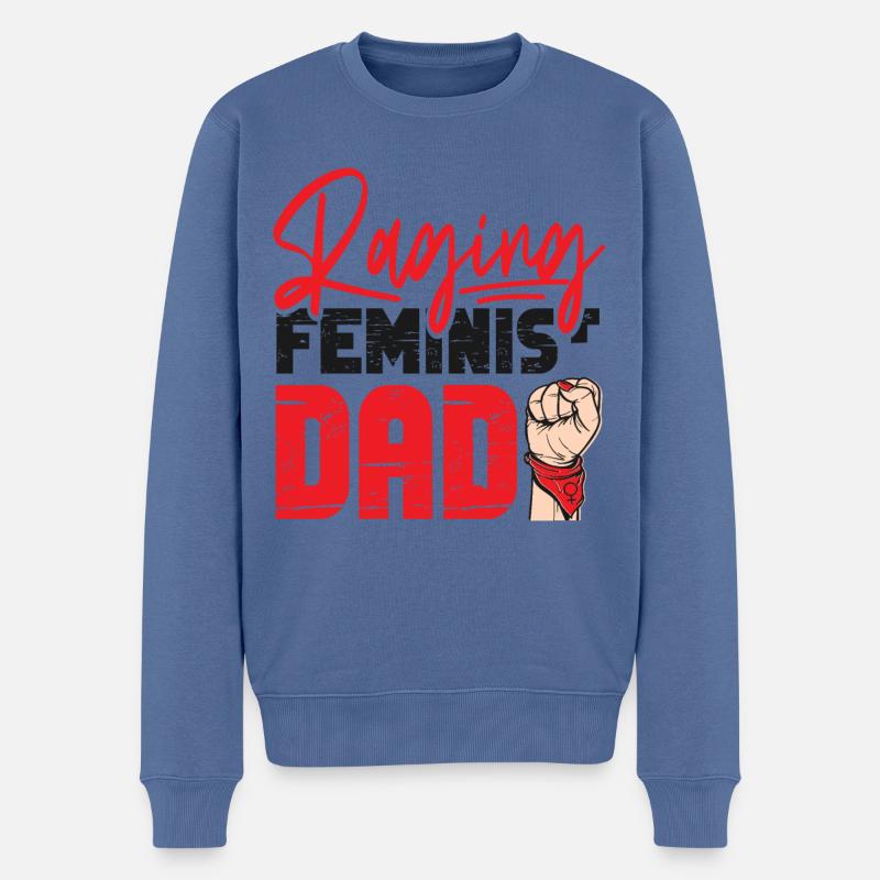 Feminist Raging Feminist Dad - Männer Premium Bio Pullover - Taubenblau