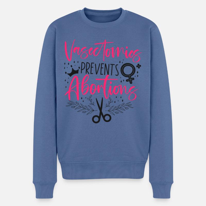 La vasectomie féministe empêche - Pull Premium bio Homme - bleu pigeon