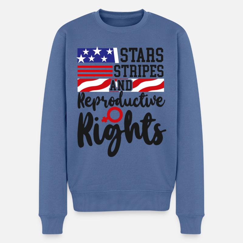 Feminist Stars Stripes & - Männer Premium Bio Pullover - Taubenblau