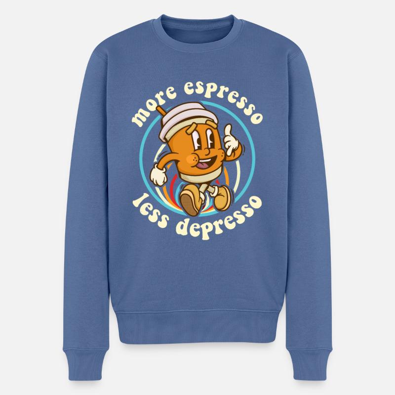 Espresso, Coffee, Kaffee, Latte, Geschenkidee, Fun - Männer Premium Bio Pullover - Taubenblau