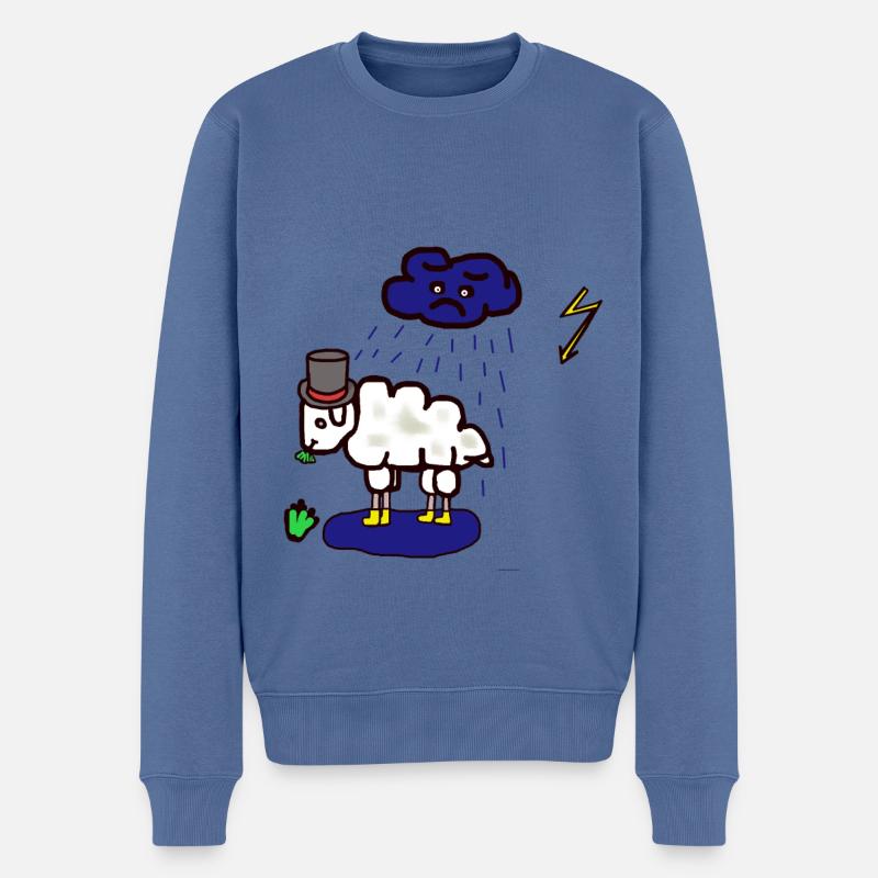 Schlecht Wetter Schaf Regenwolke Regen Hammel - Männer Premium Bio Pullover - Taubenblau