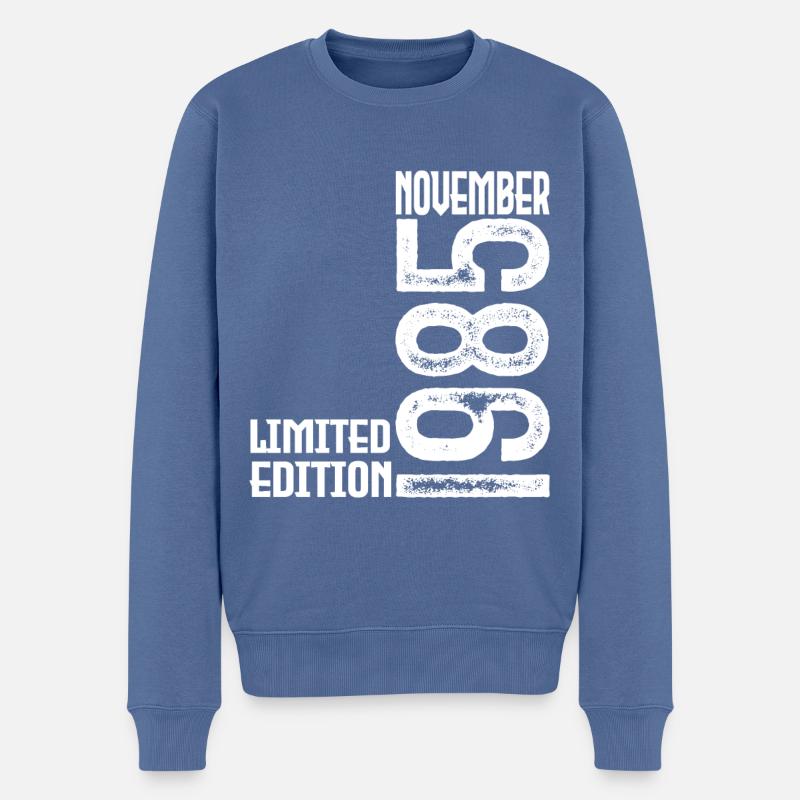 November 1985 Jubiläumsgeschenk. November 1985. - Männer Premium Bio Pullover - Taubenblau