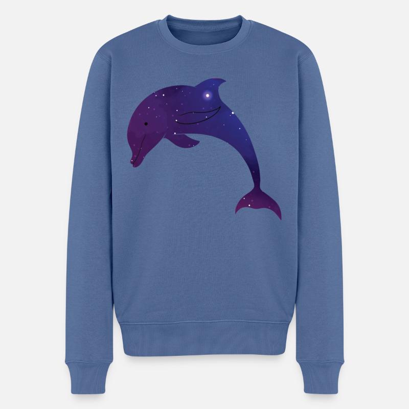 Galaxie de l’espace Dolphin - Pull Premium bio Homme - bleu pigeon
