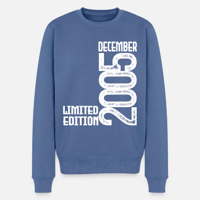 Geburtstagsgeschenk Dezember 2005. Dezember 2005. - Männer Premium Bio Pullover - Taubenblau