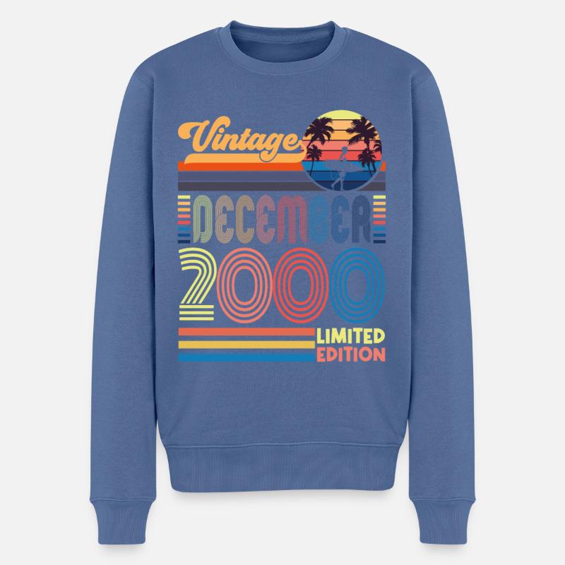 Geburtstag Dezember 2000. Geschenk Dezember 2000. - Männer Premium Bio Pullover - Taubenblau