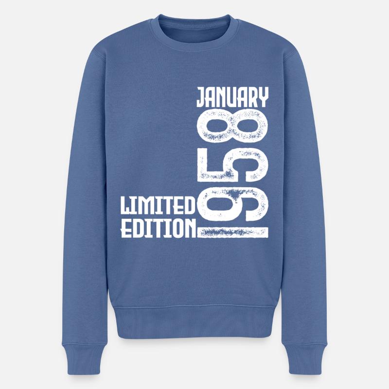 Januar 1958 Jubiläumsgeschenk. Januar 1958. - Männer Premium Bio Pullover - Taubenblau