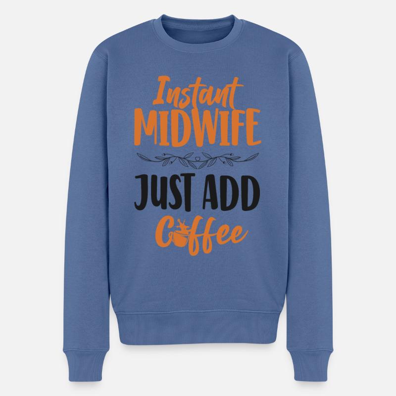 Infirmière Sage-Femme Accoucheuse Café - Pull Premium bio Homme - bleu pigeon