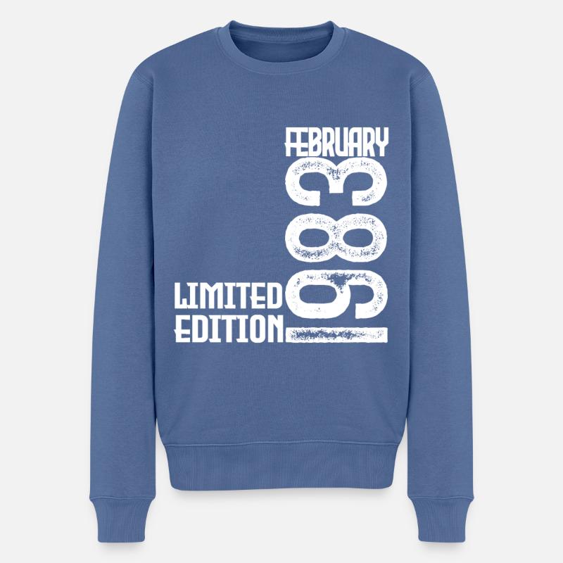 Februar 1983 Geschenk zum Jahrestag. Februar 1983. - Männer Premium Bio Pullover - Taubenblau