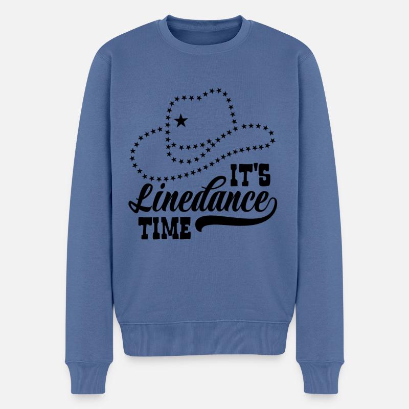 Linedance Linedancing Country Fan - Geschenk - Männer Premium Bio Pullover - Taubenblau