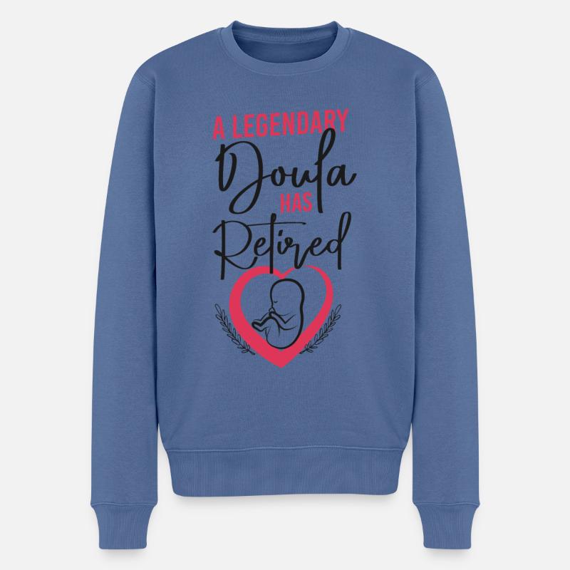 Doula Naissance Travailleur Retraite A - Pull Premium bio Homme - bleu pigeon