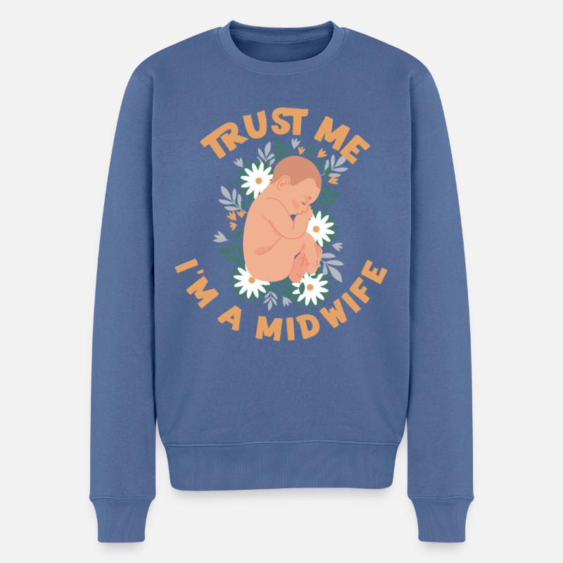 Nurse Midwife Birth Worker Trust - Männer Premium Bio Pullover - Taubenblau