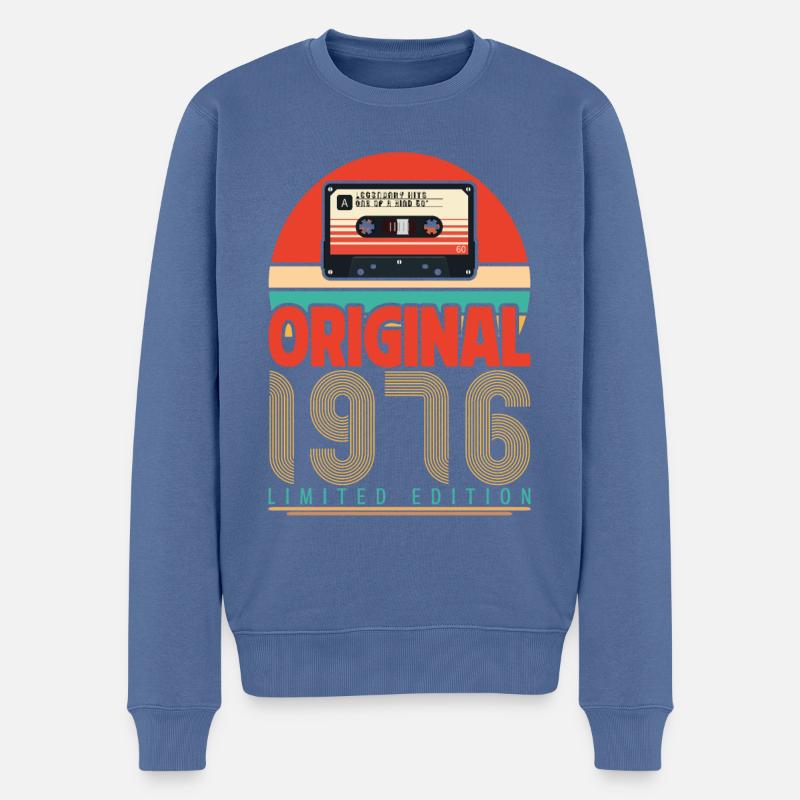 Vintage 1976 Geburtstagsgeschenk. Retro 1976. - Männer Premium Bio Pullover - Taubenblau