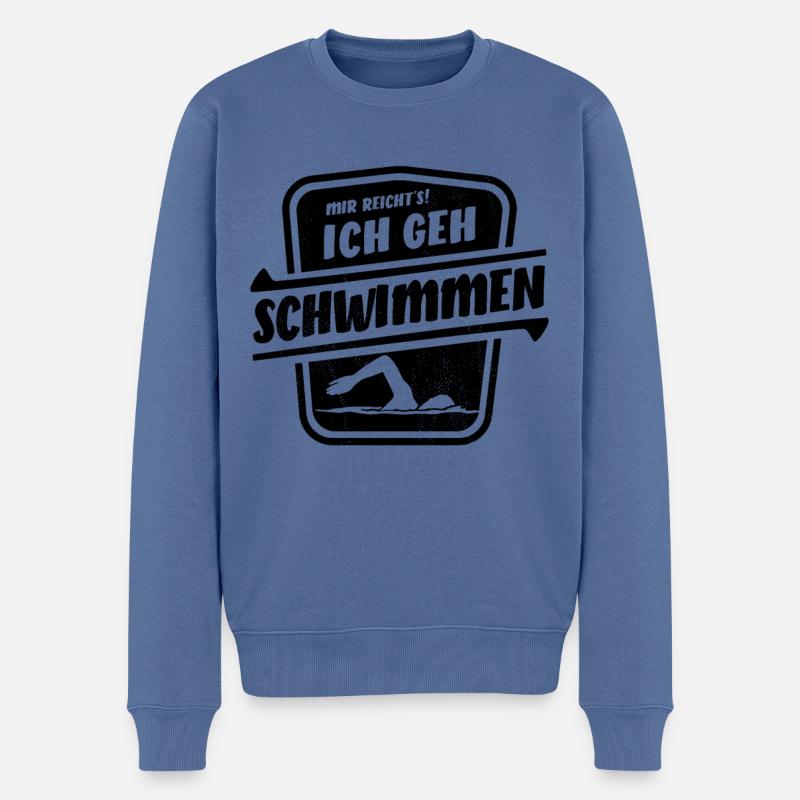 Mir reicht's ich geh schwimmen - Kraul Stil - Männer Premium Bio Pullover - Taubenblau