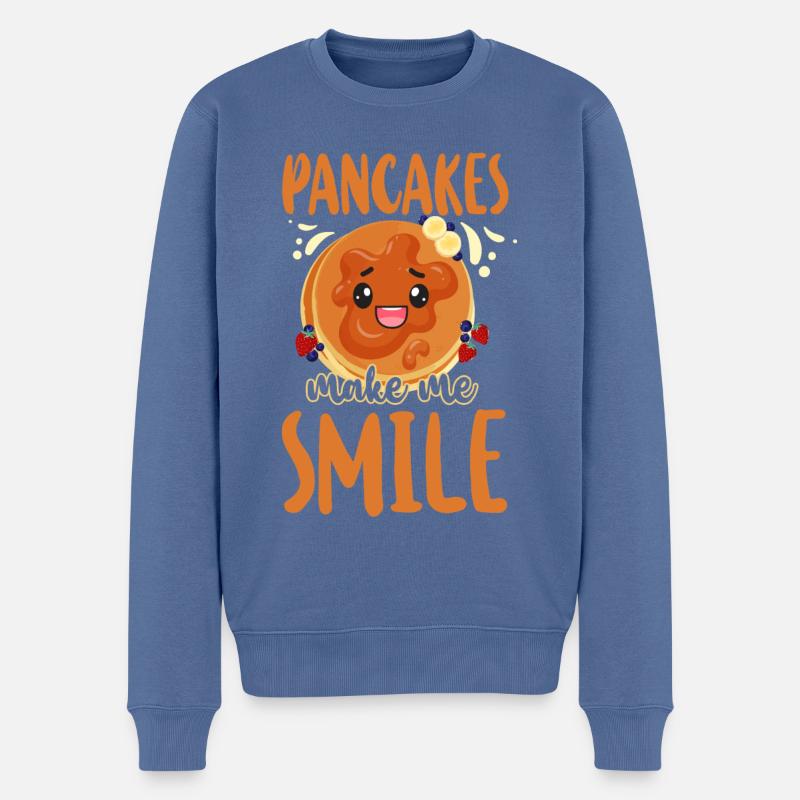 Pancake Lover Kids Pancakes Make - Männer Premium Bio Pullover - Taubenblau
