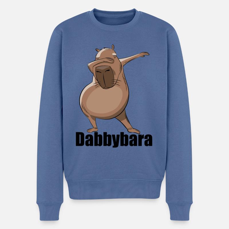 Dabbybara - Capybara dabbing - Pull Premium bio Homme - bleu pigeon