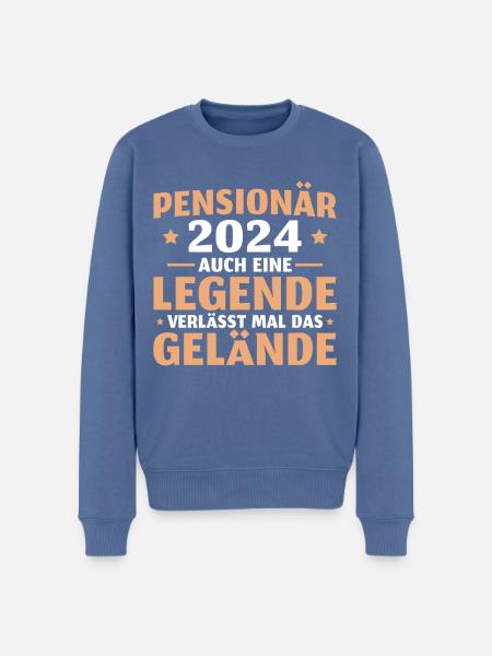 Pensionär 2024 Beamter Ruhestand Pension - Männer Premium Bio Pullover - Taubenblau