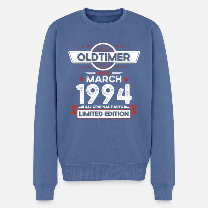 30. Geburtstag Oldtimer März Jahrgang 1994 - Männer Premium Bio Pullover - Taubenblau