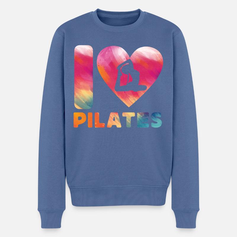 Instructeur de Pilates Enseignant Cœur - Pull Premium bio Homme - bleu pigeon