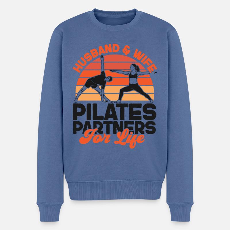 Pilates Instructor Teacher Husband - Männer Premium Bio Pullover - Taubenblau