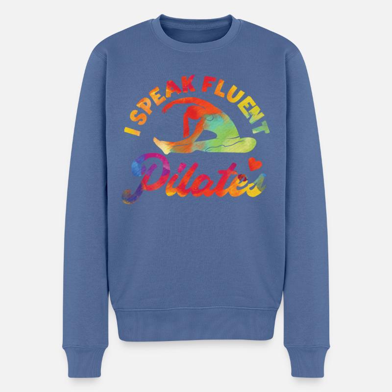 Pilates Instructor Teacher - Männer Premium Bio Pullover - Taubenblau