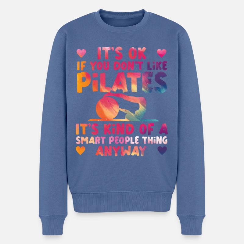 Pilates Instructor Teacher - Männer Premium Bio Pullover - Taubenblau