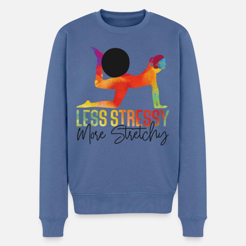 Pilates Instructor Teacher Pun - Männer Premium Bio Pullover - Taubenblau